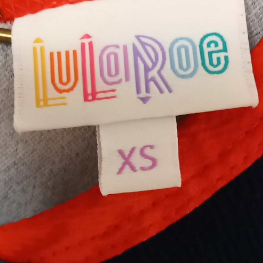 LuLaRoe Pretty Black Grey &Red Dress  XS - Picture 3 of 6